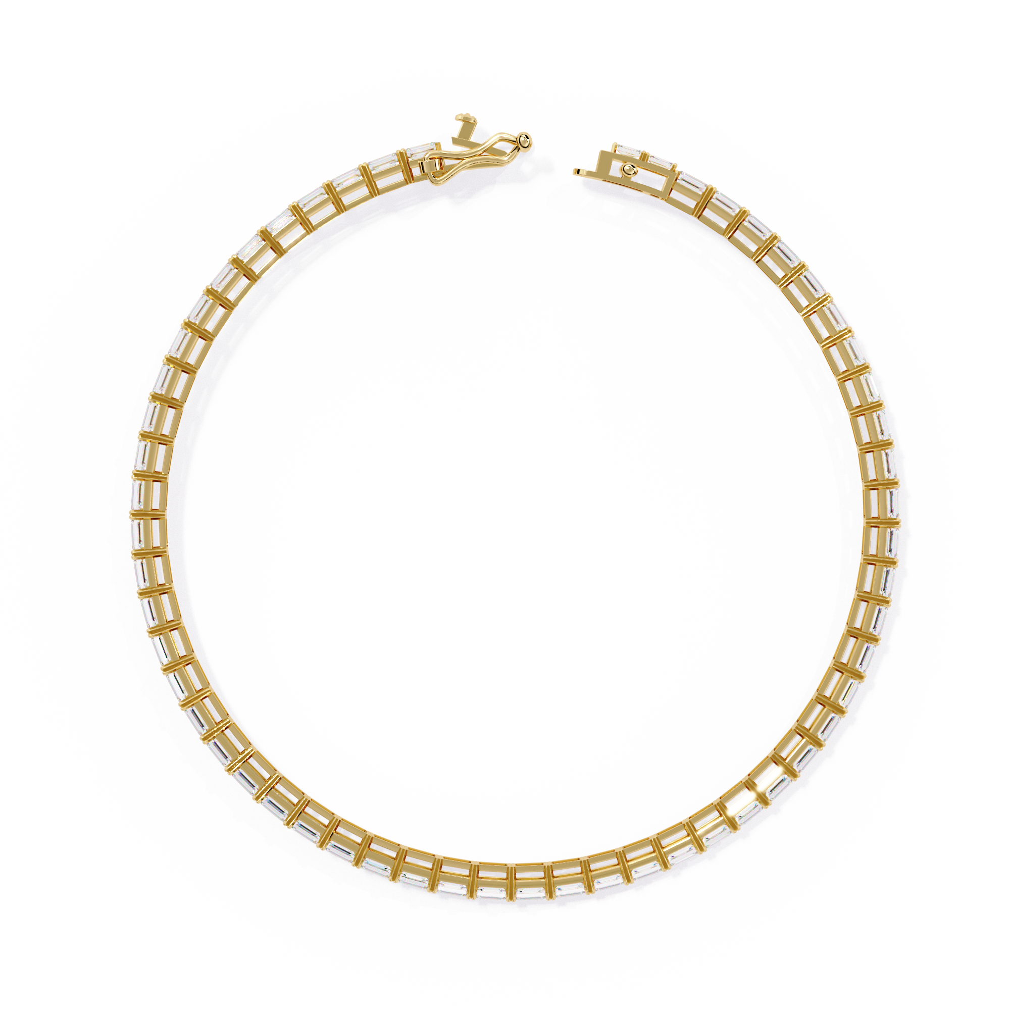 Solitairekart 3.53ct Emerald Cut Natural Diamond Tennis Bracelet-HI Color. VS-SI Clarity